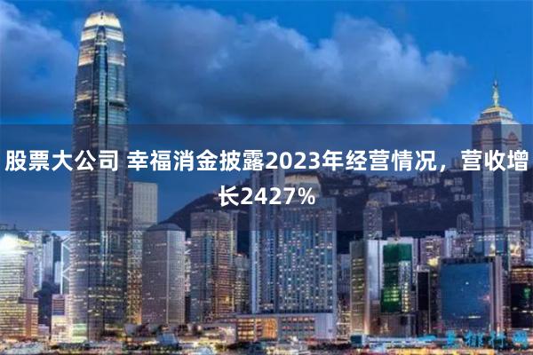 股票大公司 幸福消金披露2023年经营情况，营收增长2427%