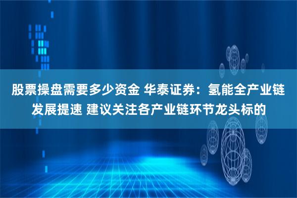 股票操盘需要多少资金 华泰证券：氢能全产业链发展提速 建议关注各产业链环节龙头标的