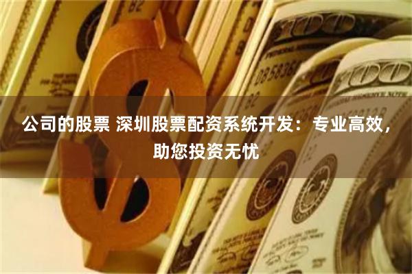 公司的股票 深圳股票配资系统开发：专业高效，助您投资无忧